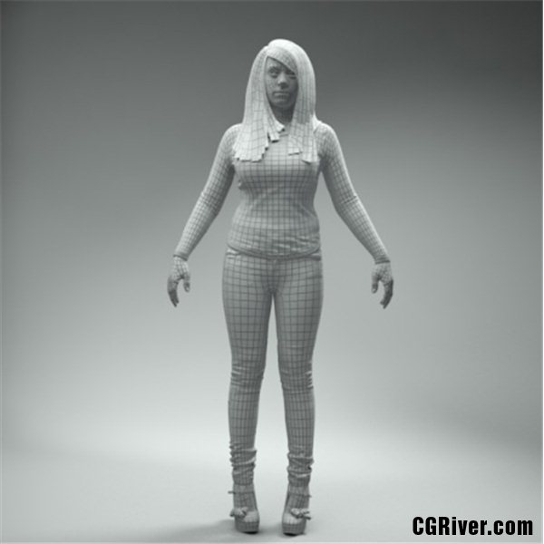 High Quality Rigged 3D Woman - CWom0019HD2CS