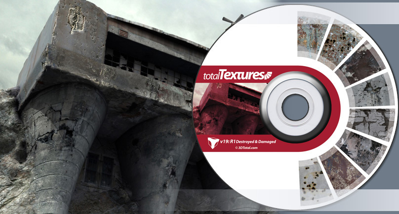 3D Total: Textures V19 – Destroyed & Damaged 毁坏及受损效果题材的材质库