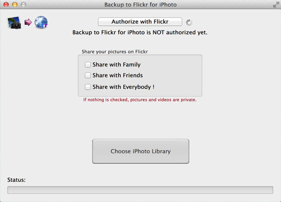 Backup to Flickr for iPhoto 1.3 Bilingual