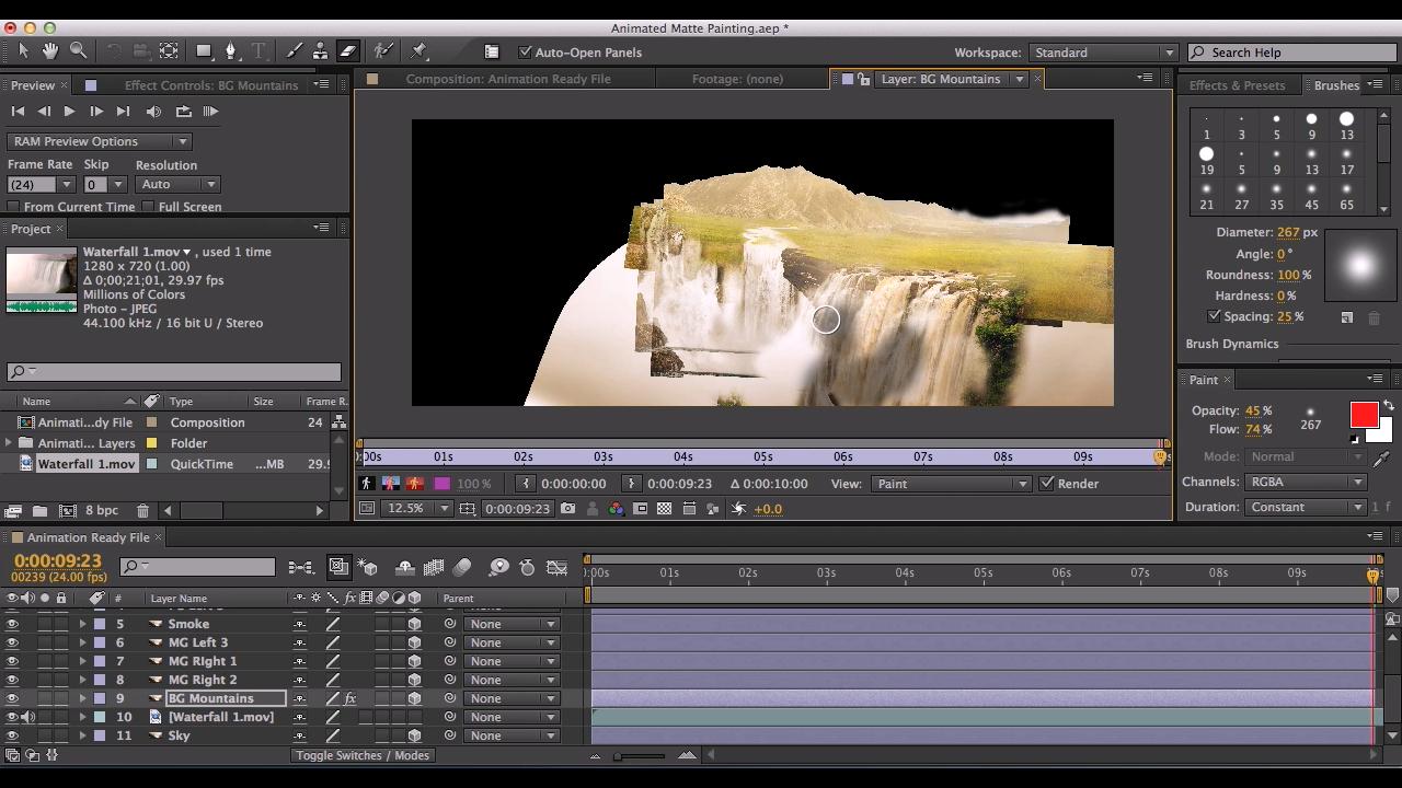 Creating and Animating a Matte Painting in Photoshop and After Effects