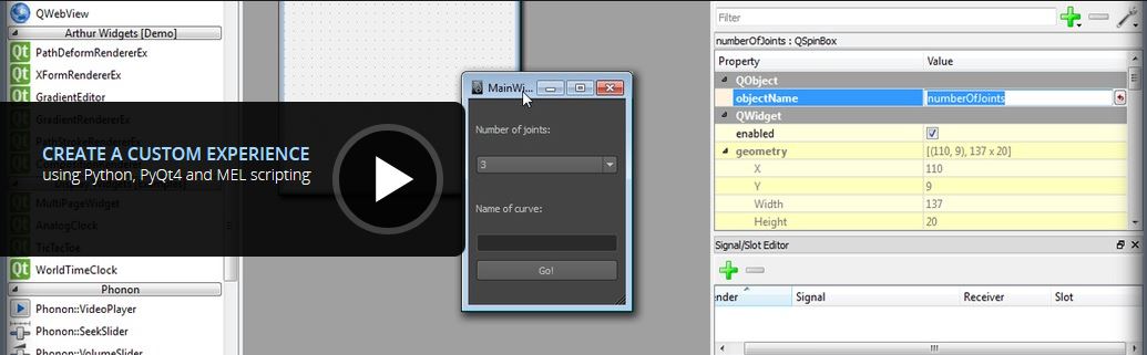 Creating Custom User Interfaces in Maya and Qt Designer