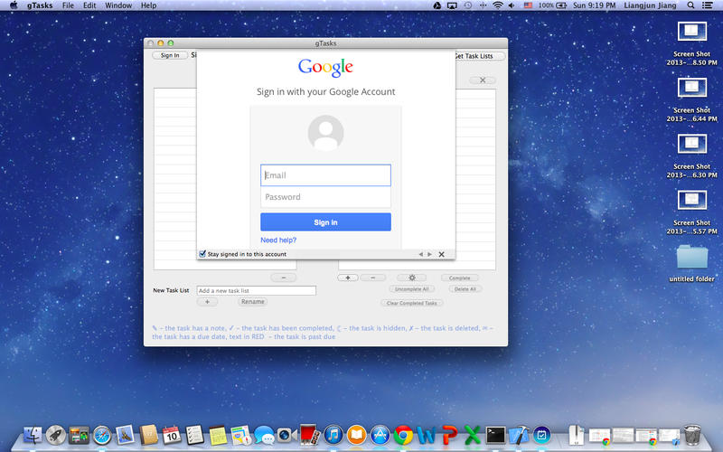 GTasks v1.3 Mac OS X