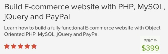 Udemy - Build E-Commerce Website with PHP, MySQL, jQuery and PayPal