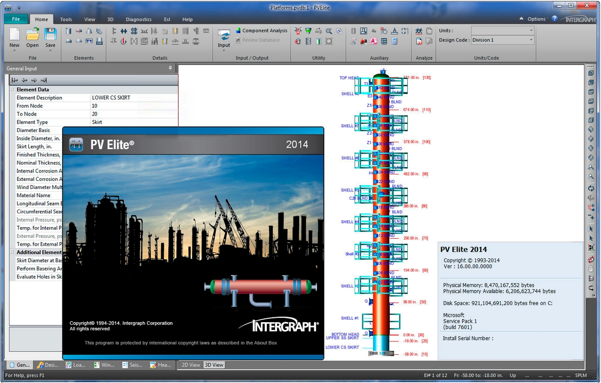 Intergraph PV Elite 2014 version 16.0