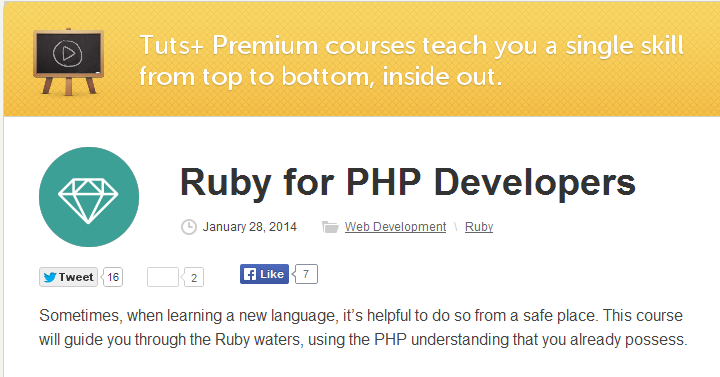 Tutsplus - Ruby for PHP Developers (2014)