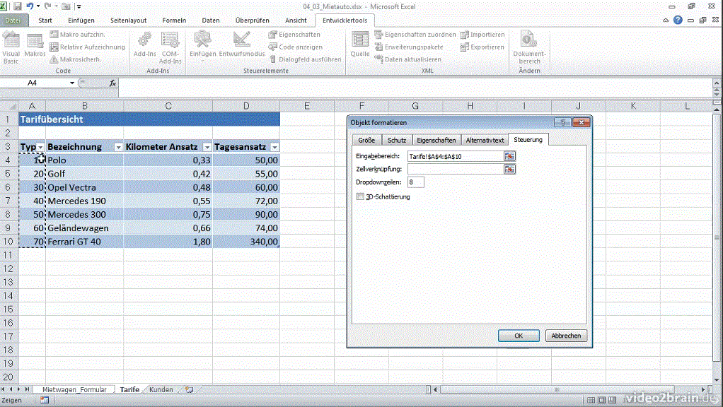  Excel 2010: Formulare 