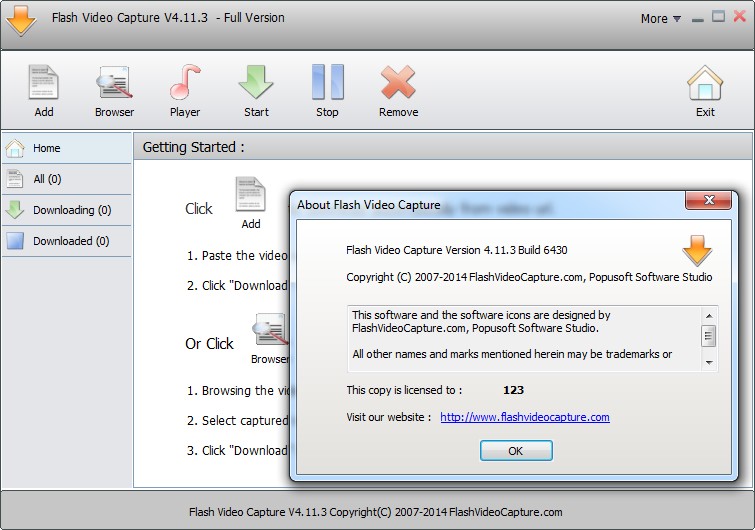 PopuSoft Flash Video Capture 4.11.3 Build 6430