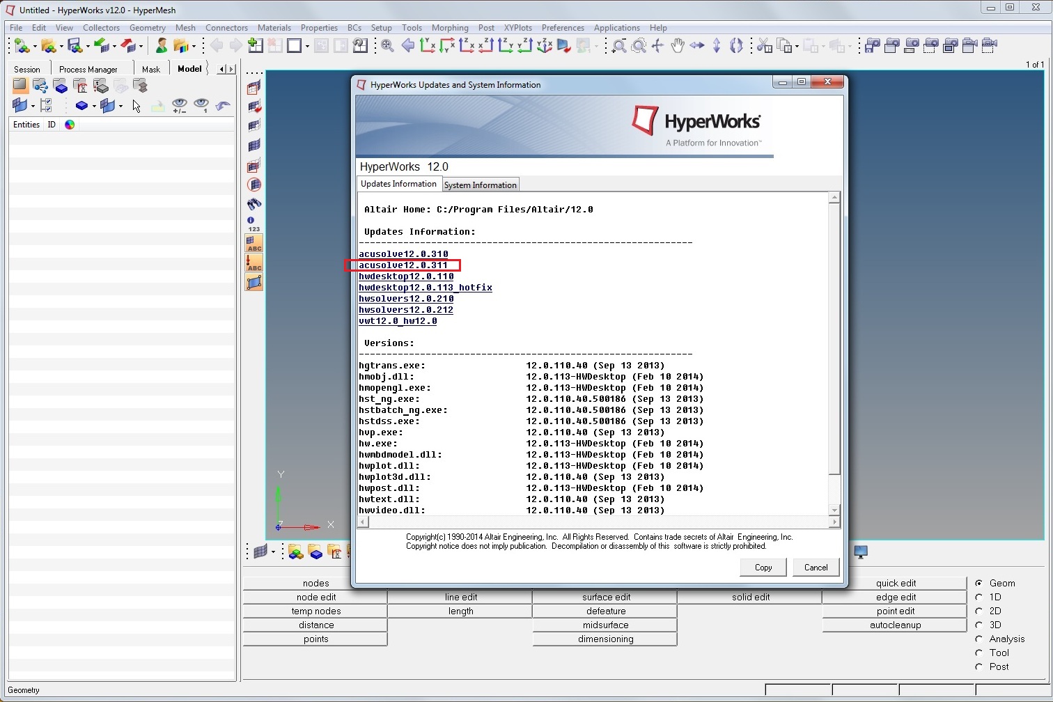 Altair HyperWorks 12.0.113 (311) Update