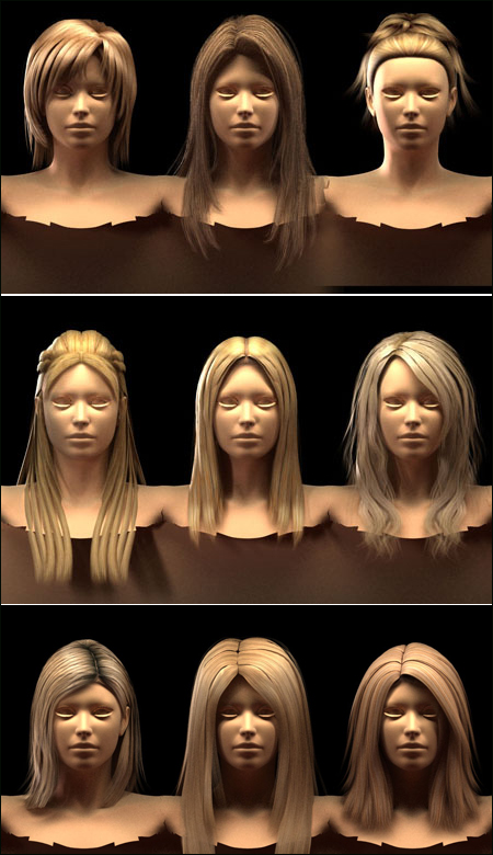 21 Daz Blond Wigs Max2010 Vray & Obj