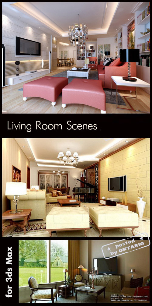 Living room Interiors Scenes for 3ds Max, part 13