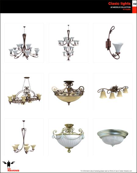 10ravens: 3D Models collection vol.022 Classic lights 02