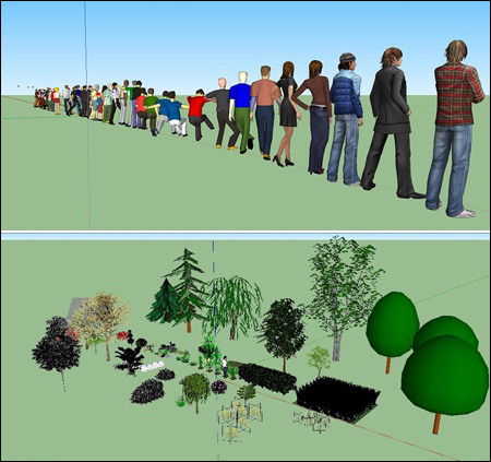 Sketchup 3D People and Vegetation Collections