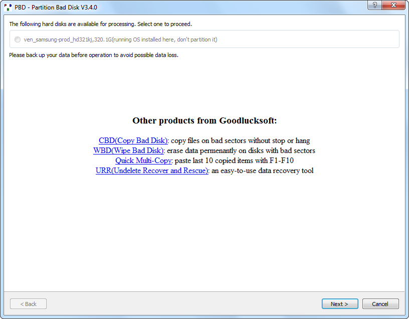 Partition Bad Disk 3.4