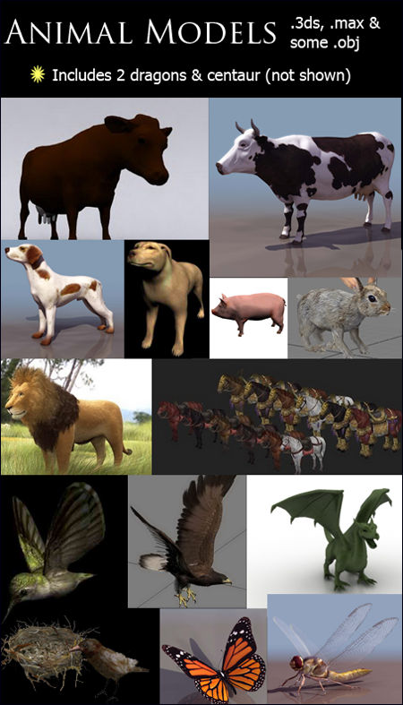 3D Animal Models for 3ds Max