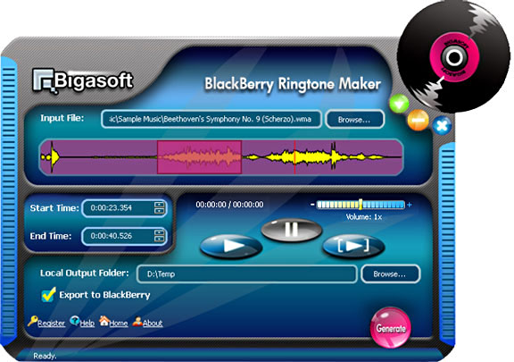 Bigasoft BlackBerry Ringtone Maker 1.9.3.4650