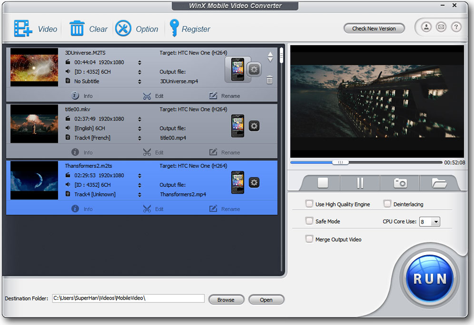 WinX Mobile Video Converter 3.0.0 Build 05.24.2013