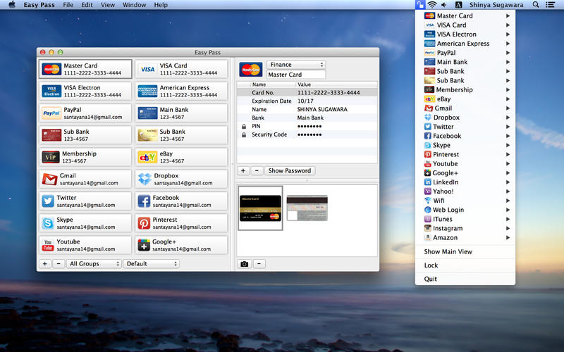 Easy Pass Password Manager v1.5 Mac OS X