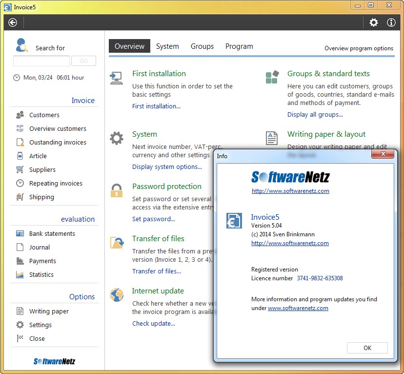 SoftwareNetz Invoice 5.04