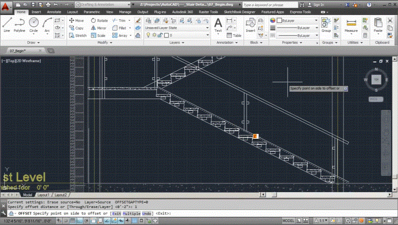 Drawing a Stair Detail in AutoCAD