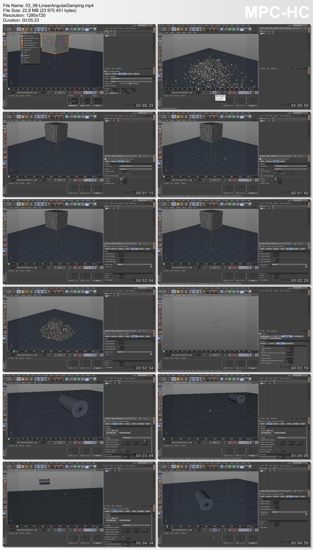 Lynda - Dynamics in CINEMA 4D
