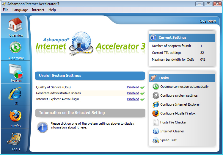 Ashampoo Internet Accelerator 3.20