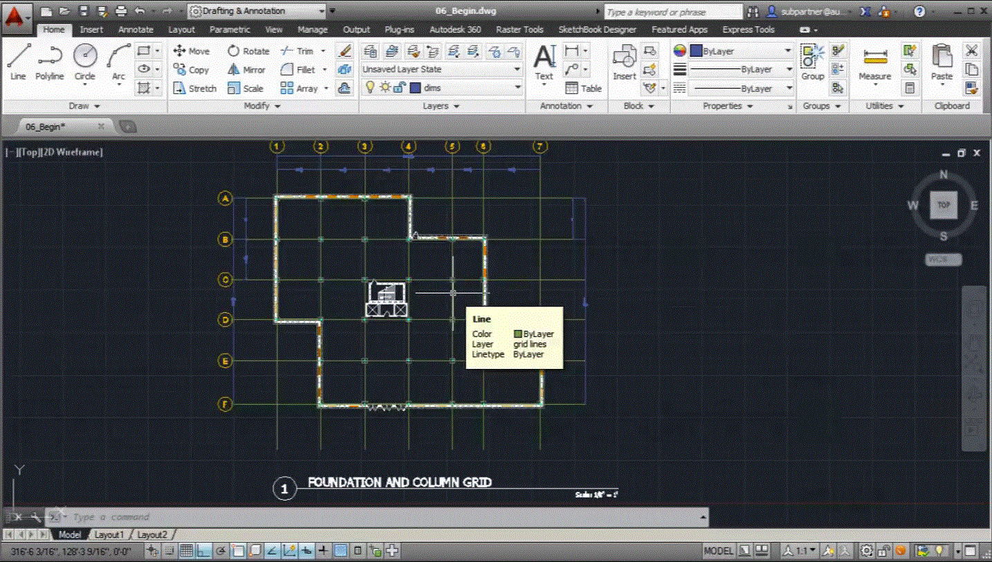 Drawing a Column Grid in AutoCAD