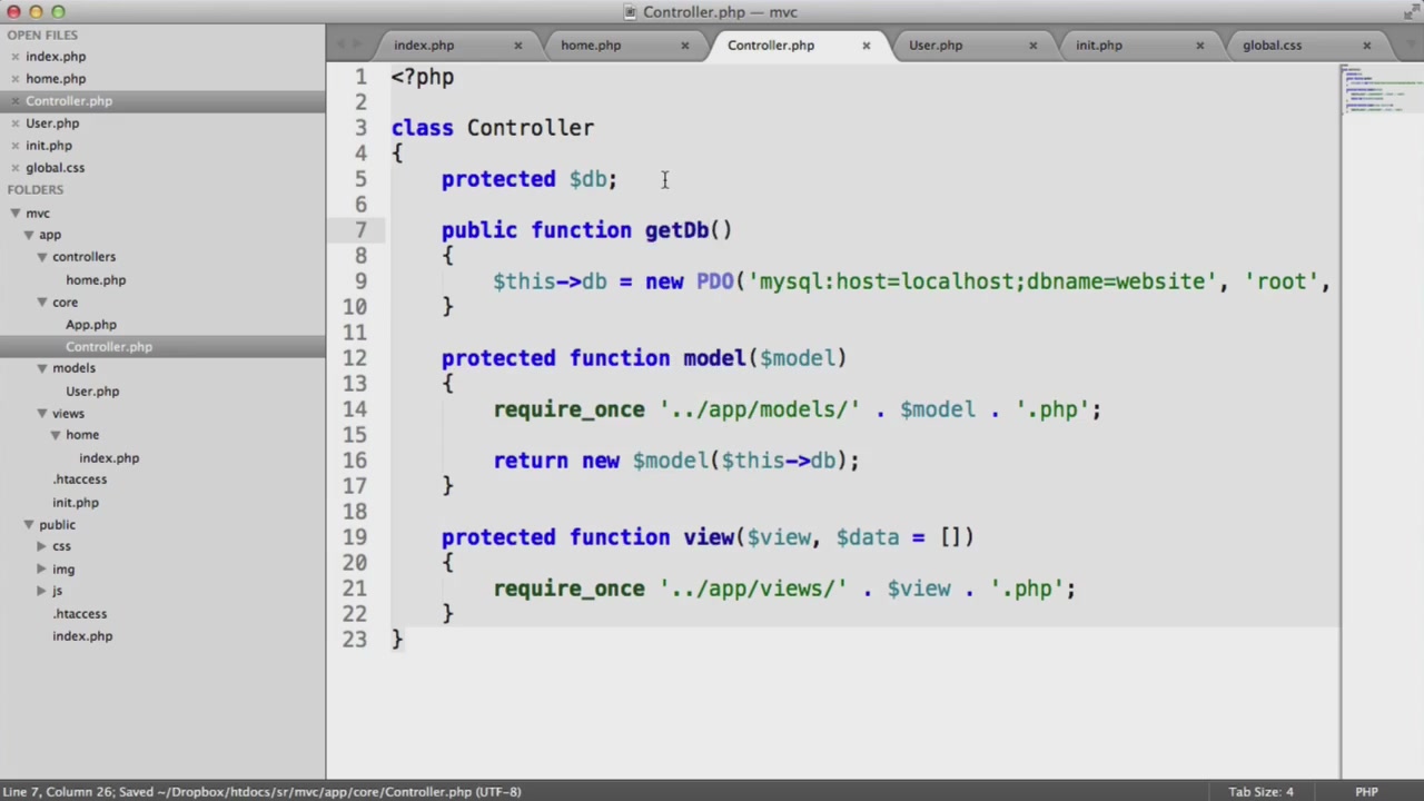 Learn PHP Model View Controller Pattern PHP MVC (2014)