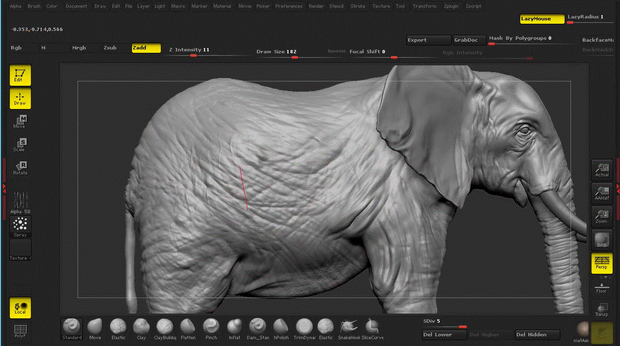 Sculpting a Realistic Elephant in ZBrush