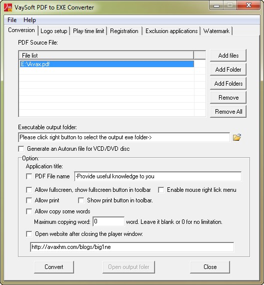 VaySoft PDF to EXE Converter 6.82