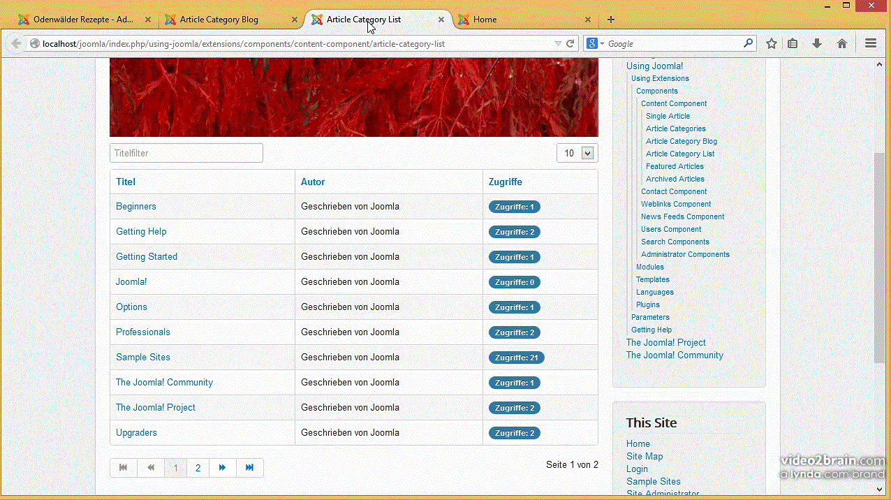  Joomla! 3 – Inhalte erstellen und verwalten Kategorien, Beiträge, Menüs