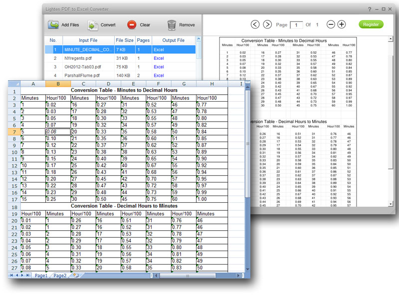 Lighten PDF to Excel Converter 2.0.0