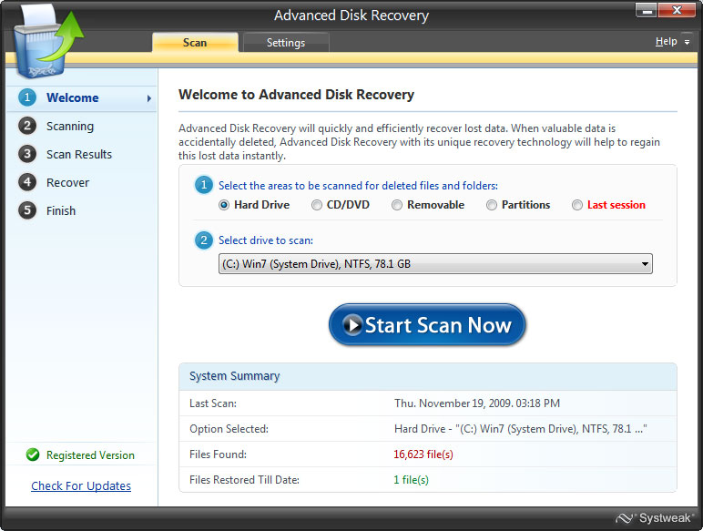 Systweak Advanced Disk Recovery 2.5.5000.15827 Multilingual