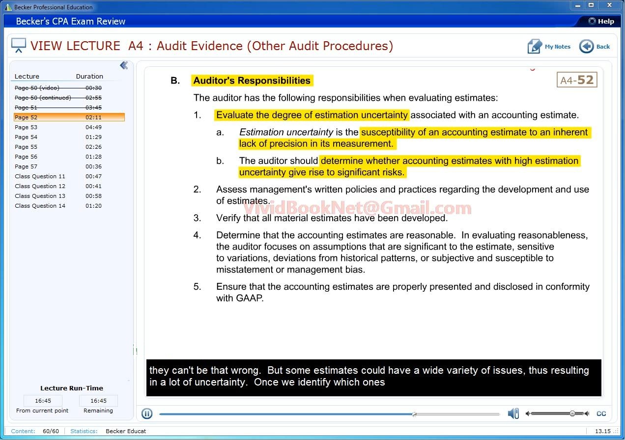 Becker CPA Exam Review 2014 - Auditing and Attestation (AUD)