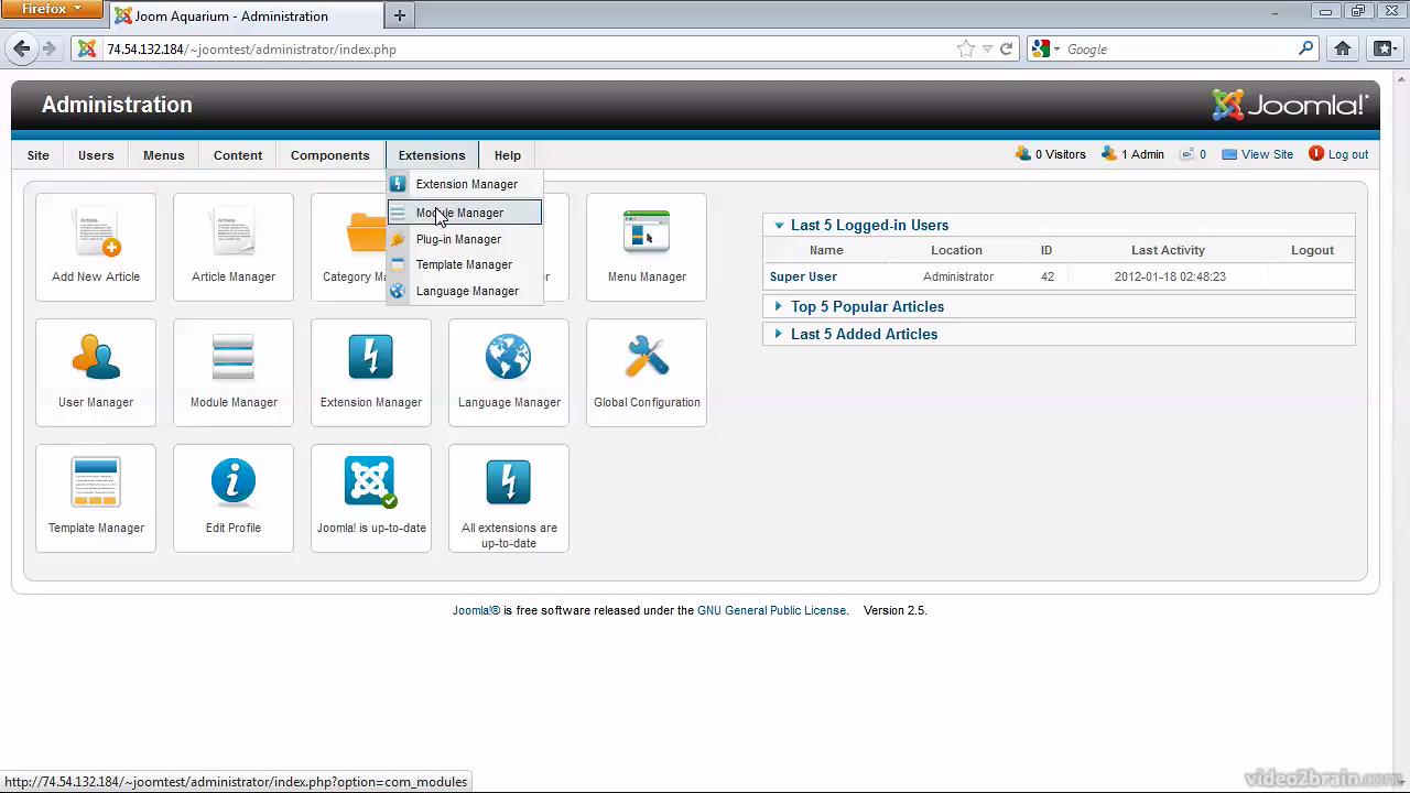Video2Brain - Getting Started with Joomla!