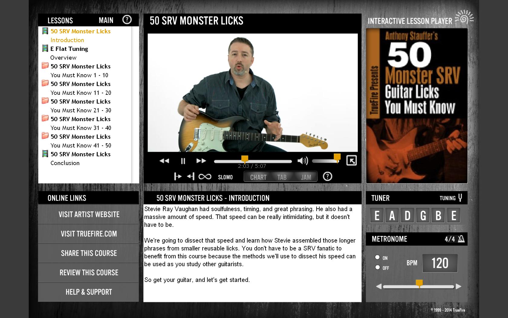 Truefire - Anthony Stauffer's 50 Monster SRV Licks You Must Know (2014)