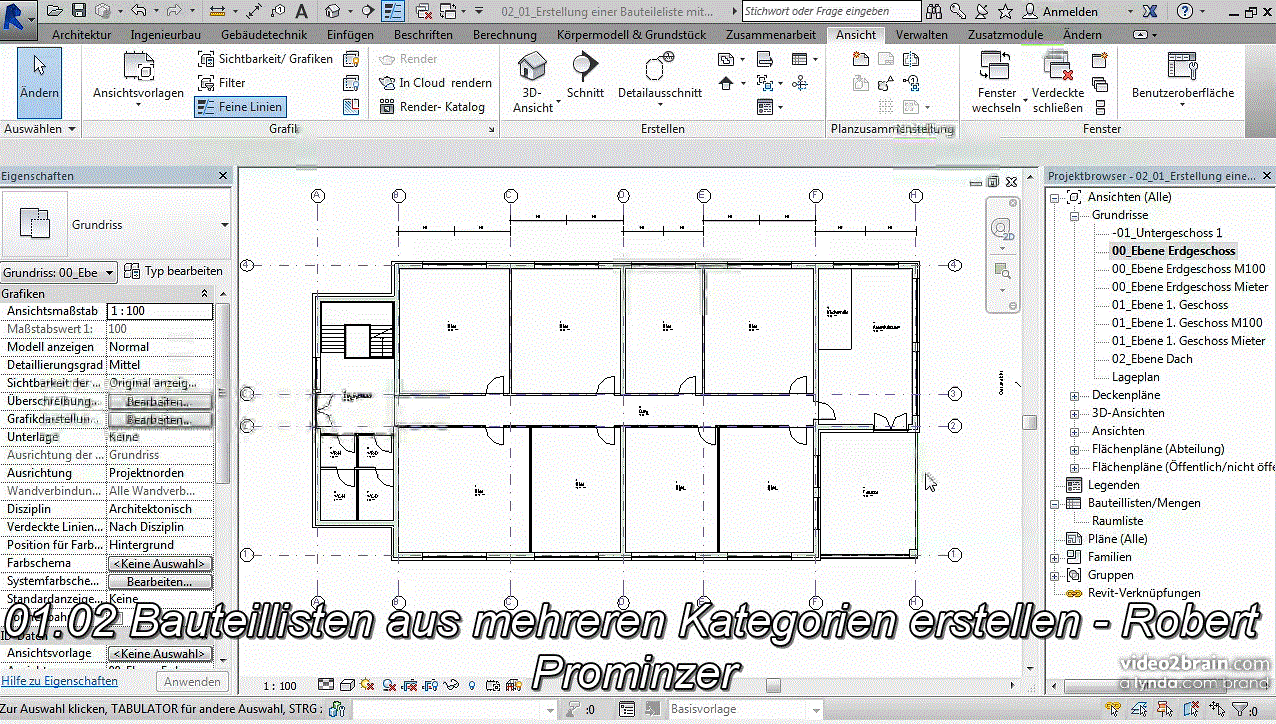  Autodesk Revit: Listen und Tabellen Informationen sammeln und aufbereiten