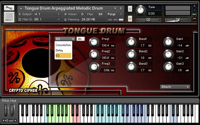 Crypto Cipher Tongue Drum KONTAKT