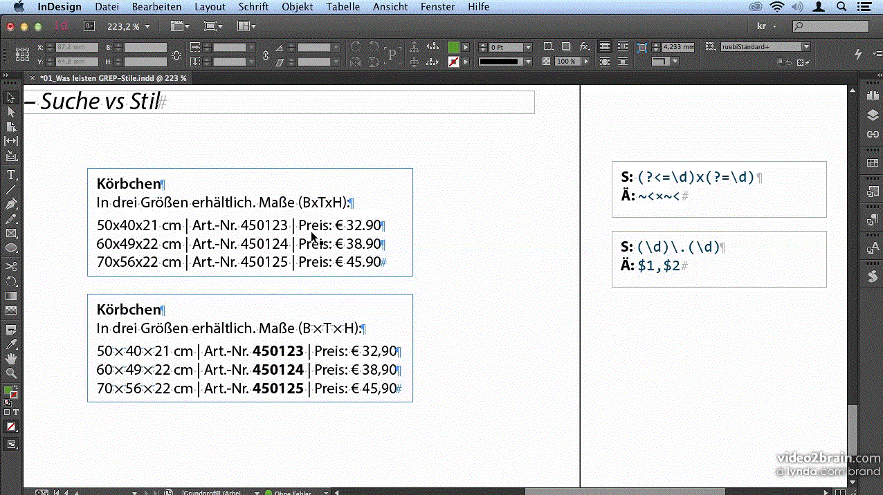  GREP für Grafiker Suchen und Ersetzen mit regulären Ausdrücken in InDesign