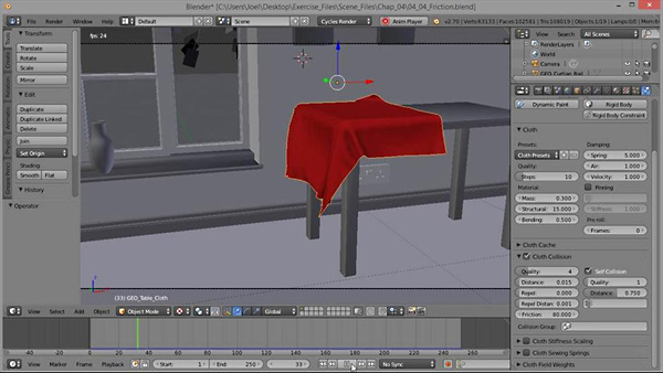 Lynda - Cloth Simulation in Blender