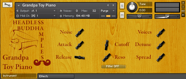 HeadlessBuddha Samples Grandpa Toy Piano KONTAKT