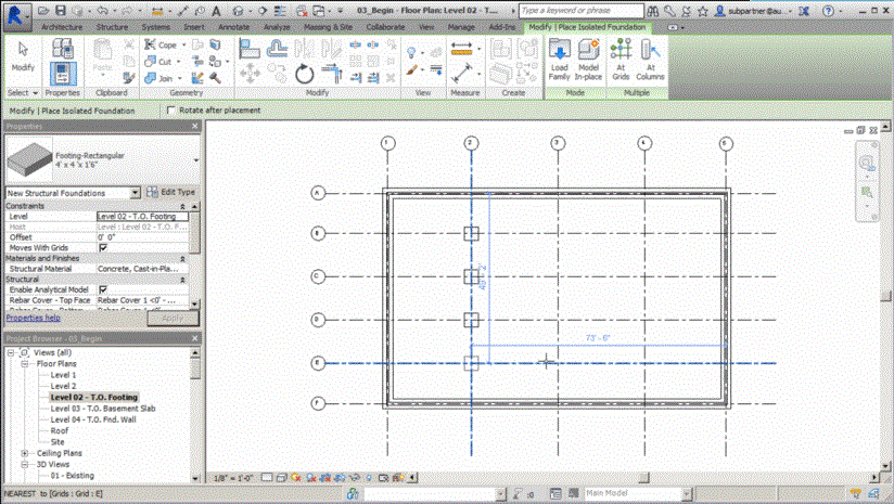 Working in the Construction Template in Revit