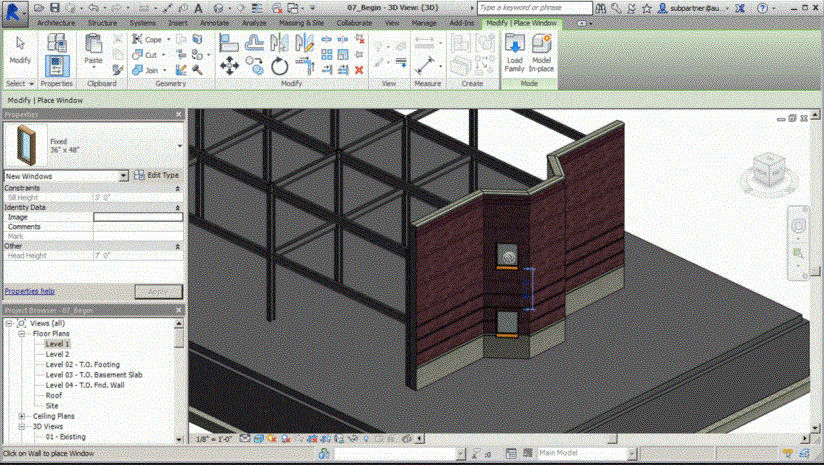 Working in the Construction Template in Revit