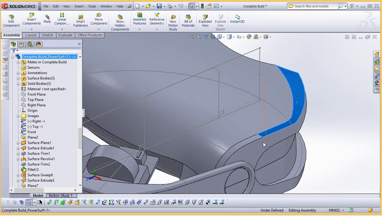 Modeling Complex Surfaces for Product Design in SolidWorks