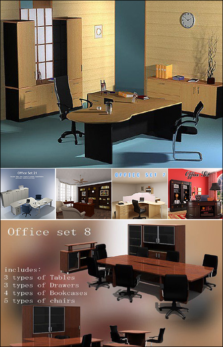 Humster3d 27 Office Sets and Office Furniture 3D Models