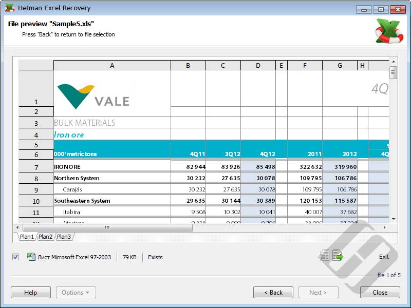 Excel Files Recovery Software