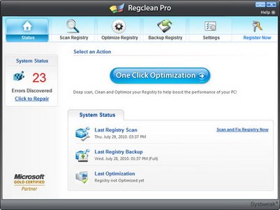 SysTweak RegClean Pro 6.21.65.1080 Portable