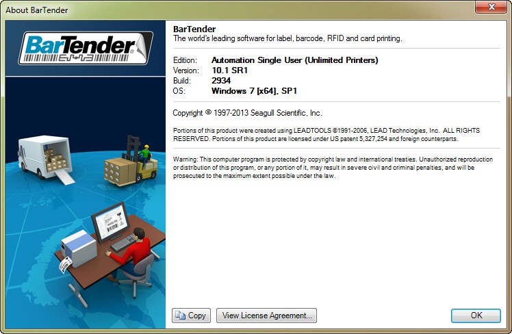 BarTender Enterprise Automation 10.1 SR1 Build 2934