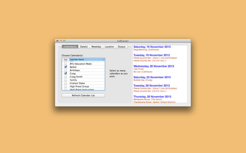 CalEventer v3.1.0 Mac OS X