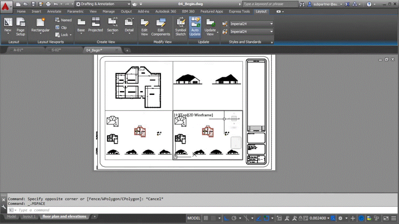 Visibility and Layouts in AutoCAD