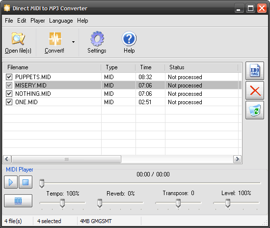 Direct MIDI to MP3 Converter 7.0